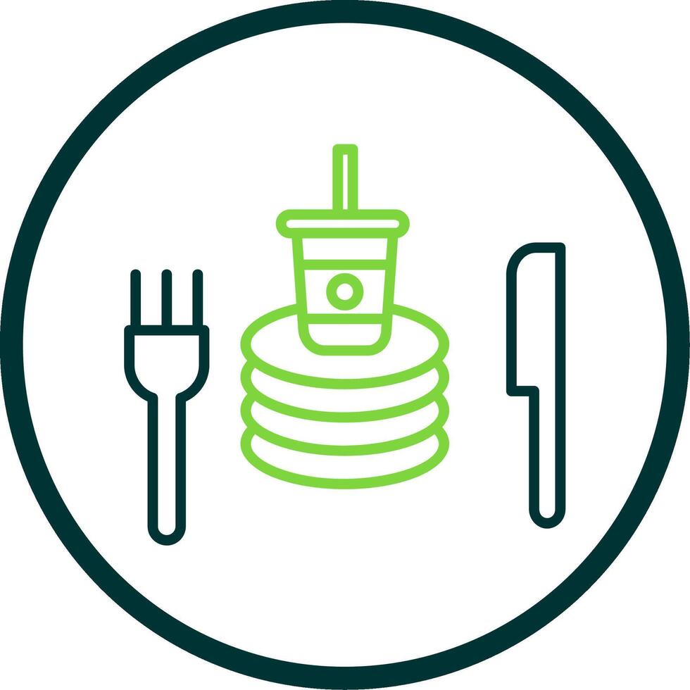 Tableware Line Circle Icon Design vector