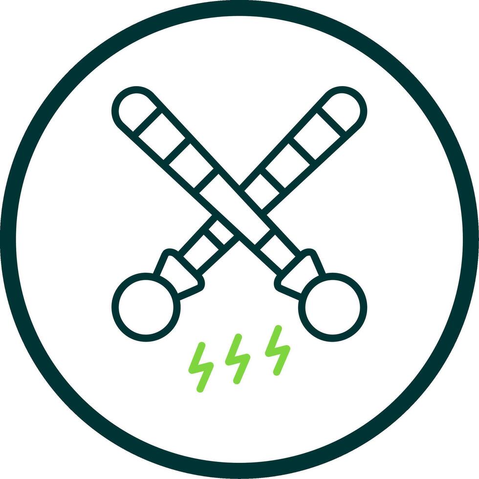 Drumsticks Line Circle Icon Design vector