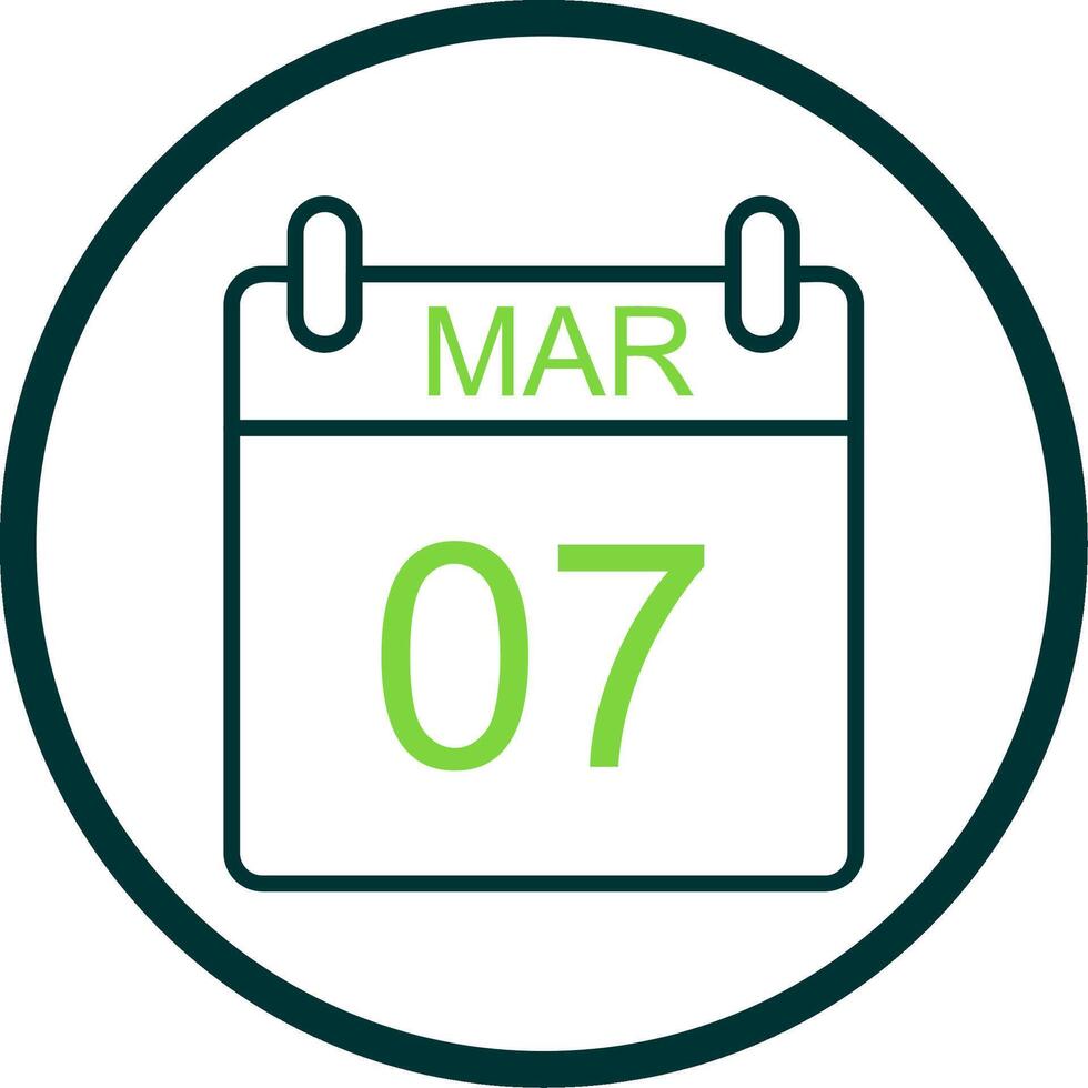 March Line Circle Icon Design vector