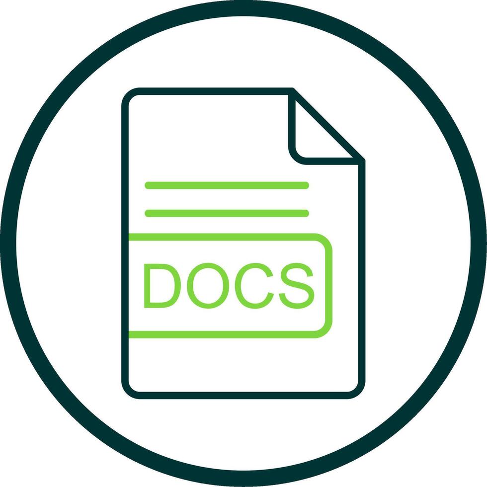 DOCS File Format Line Circle Icon Design vector