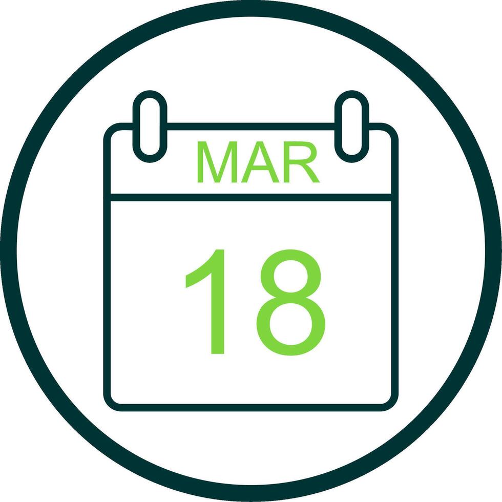 March Line Circle Icon Design vector
