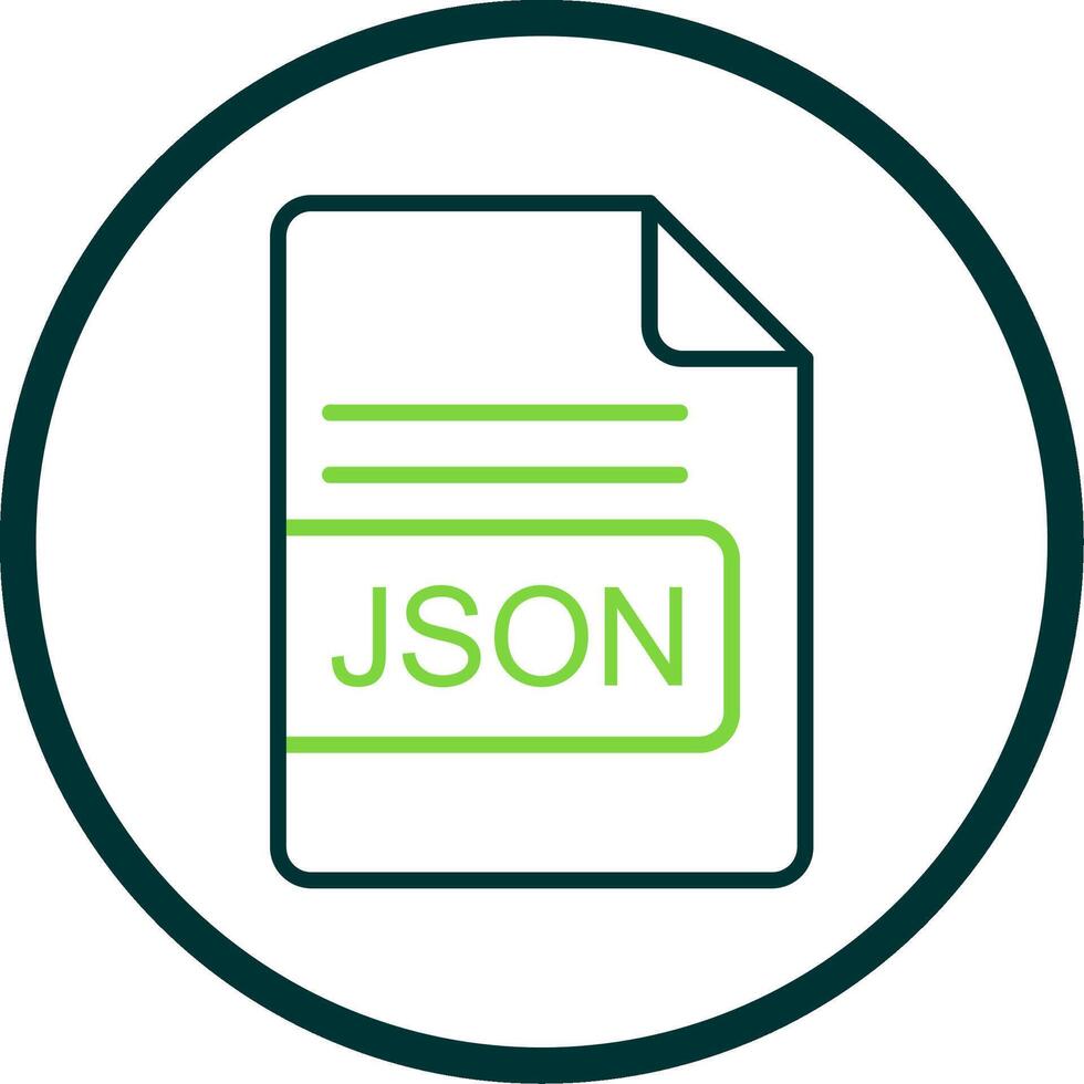 JSON File Format Line Circle Icon Design vector