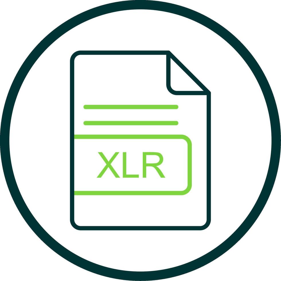 XLR File Format Line Circle Icon Design vector