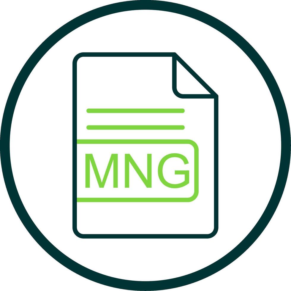 MNG File Format Line Circle Icon Design vector