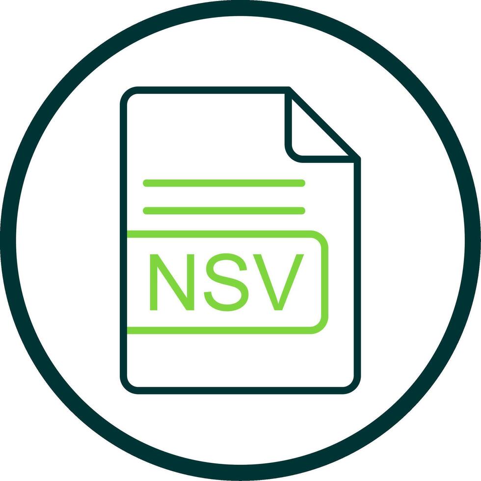 NSV File Format Line Circle Icon Design vector