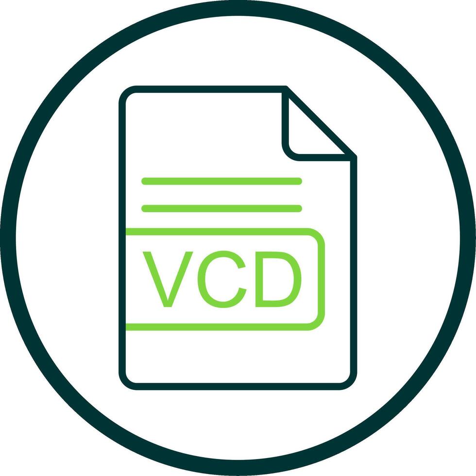 VCD File Format Line Circle Icon Design vector