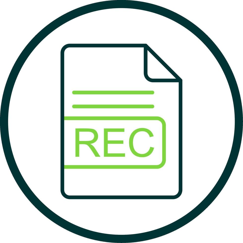 REC File Format Line Circle Icon Design vector