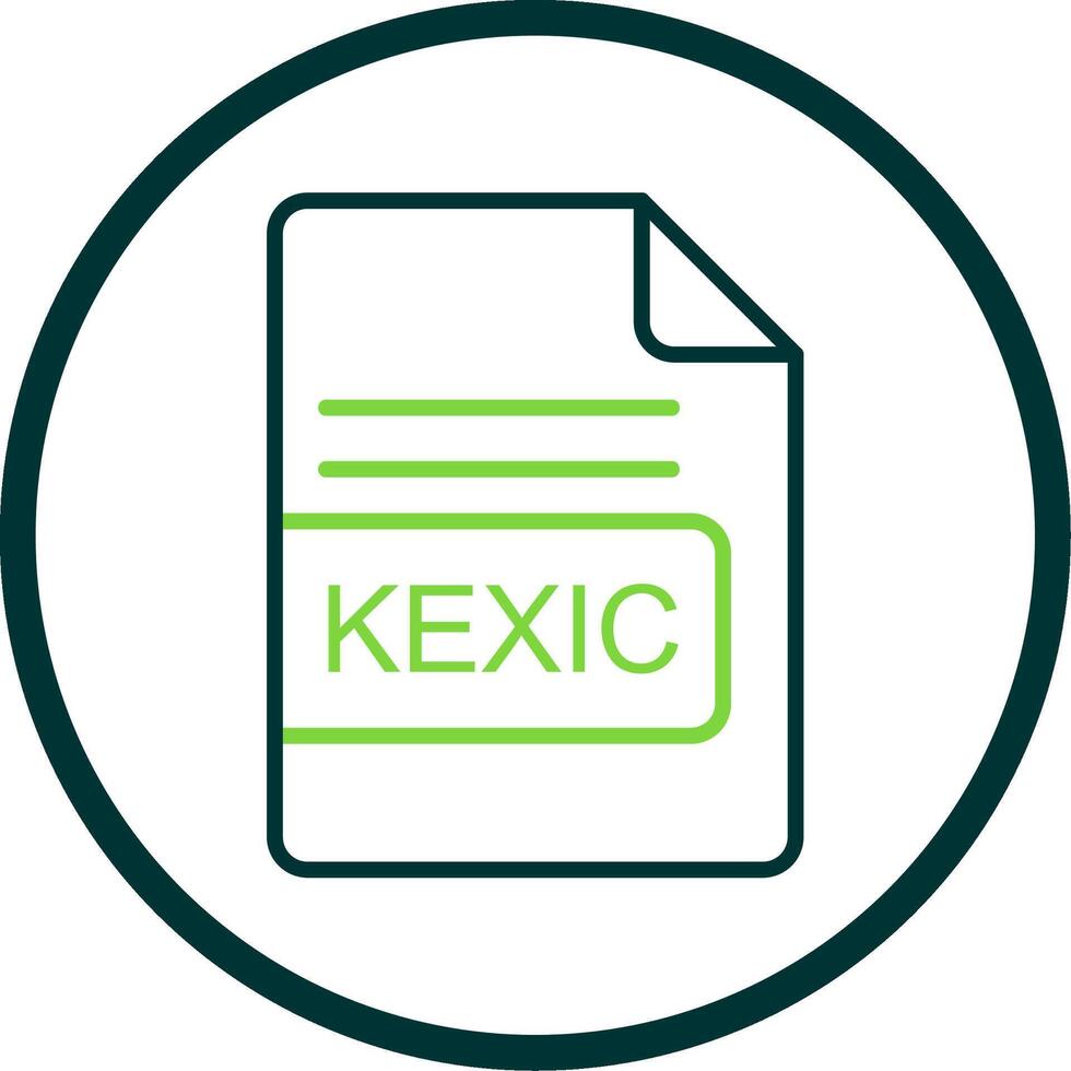 KEXIC File Format Line Circle Icon Design vector