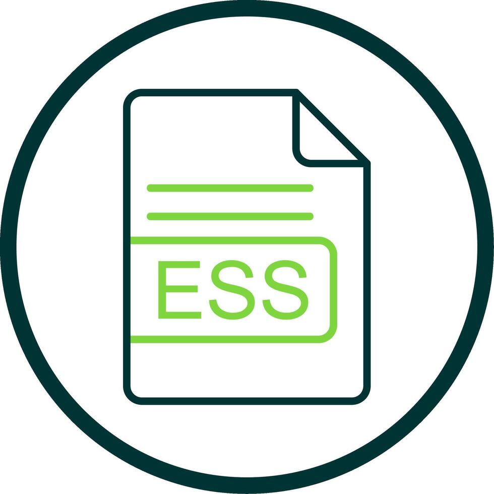 ESS File Format Line Circle Icon Design vector
