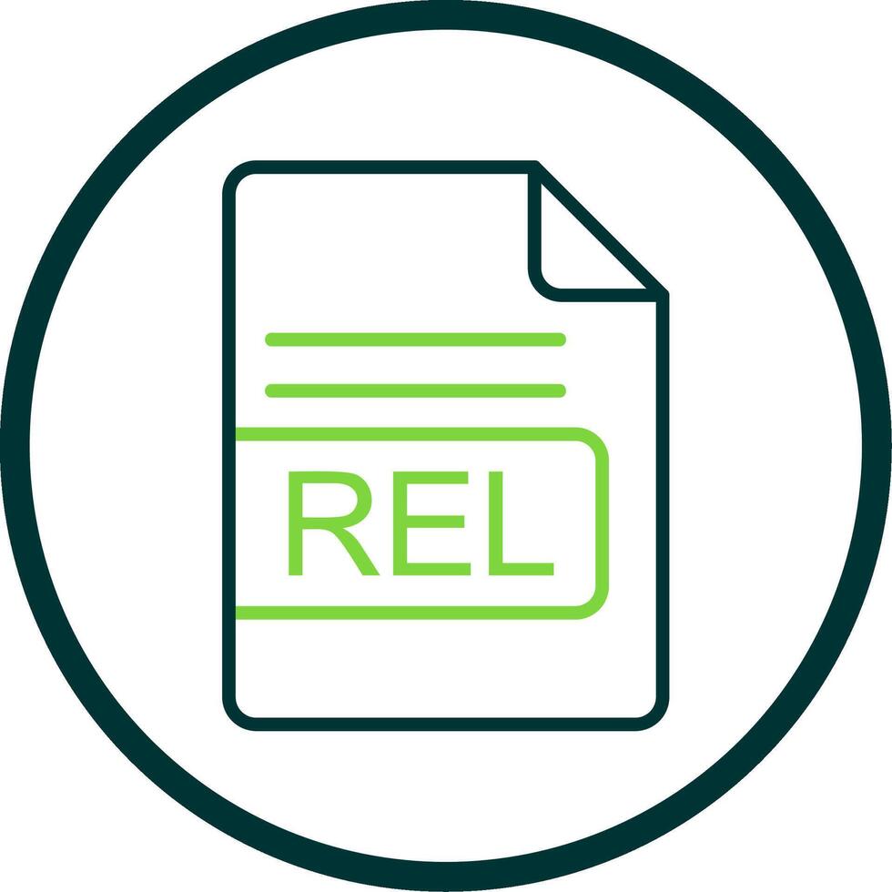 REL File Format Line Circle Icon Design vector