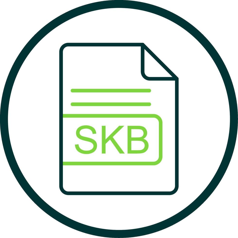 skb archivo formato línea circulo icono diseño vector