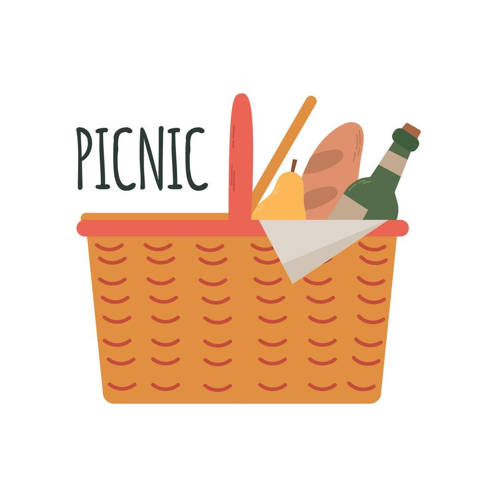 Picnic basket icon clipart avatar logotype isolated illustration vector