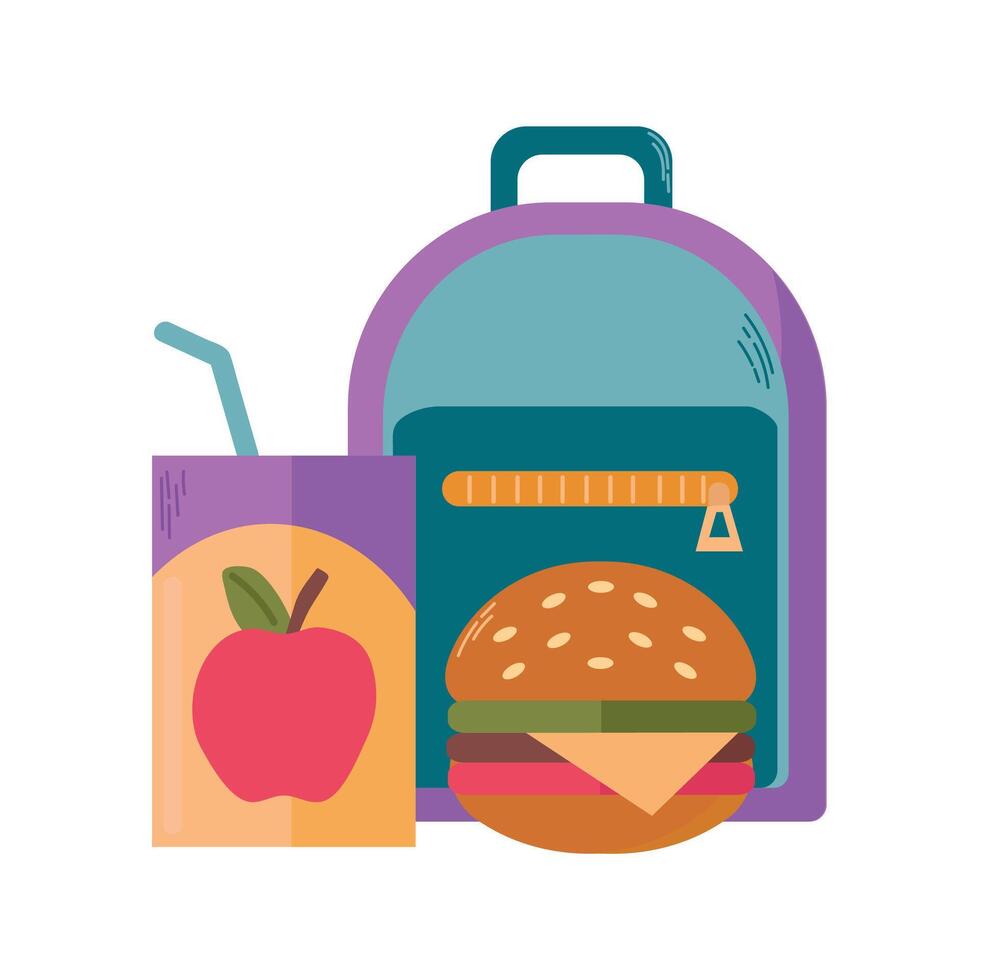 School lunch isolated illustration vector