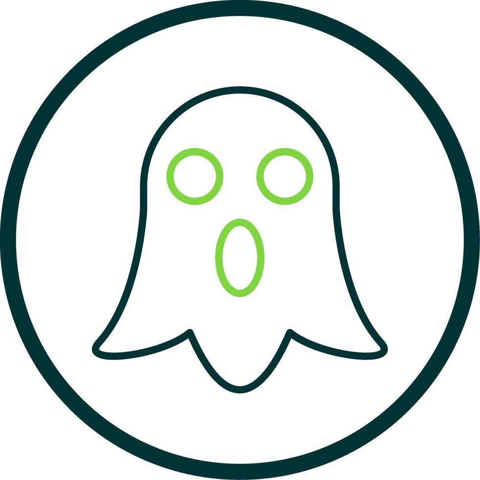 Ghost Line Circle Icon Design vector