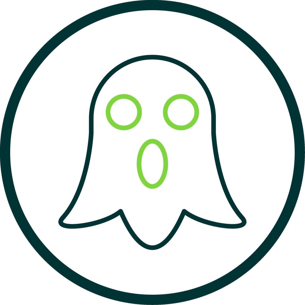 Ghost Line Circle Icon Design vector