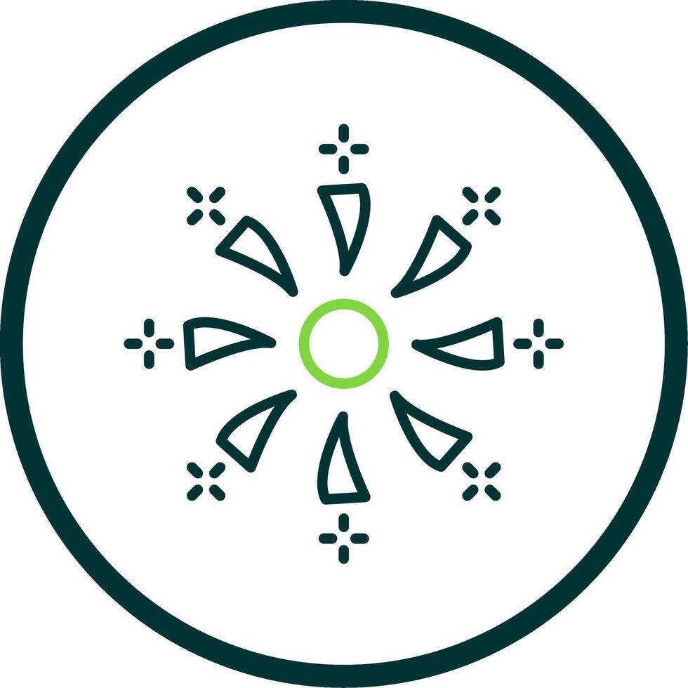 Firework Line Circle Icon Design vector