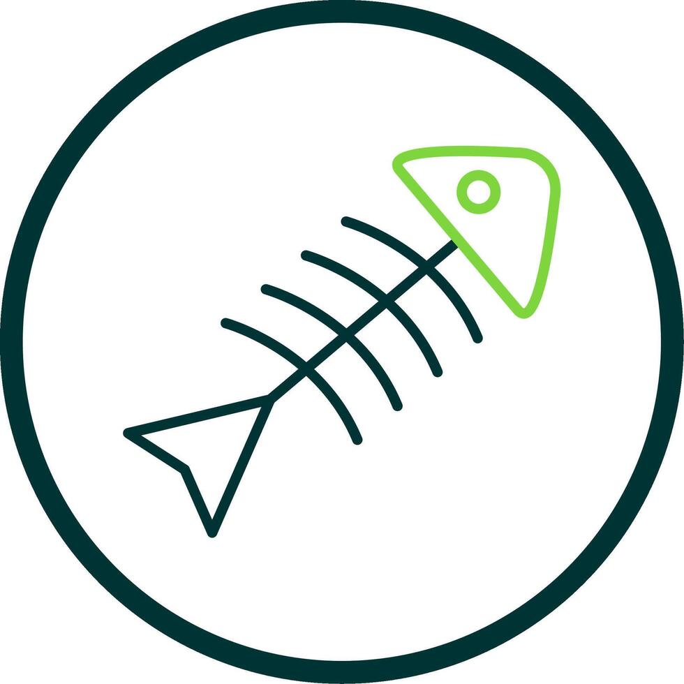 Rotten Fish Line Circle Icon Design vector