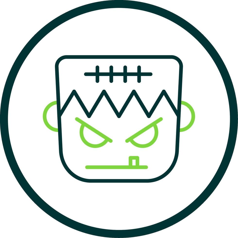 Frankenstein Line Circle Icon Design vector