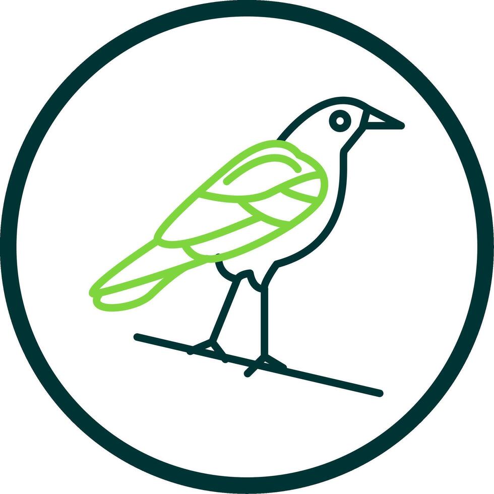Crow Line Circle Icon Design vector