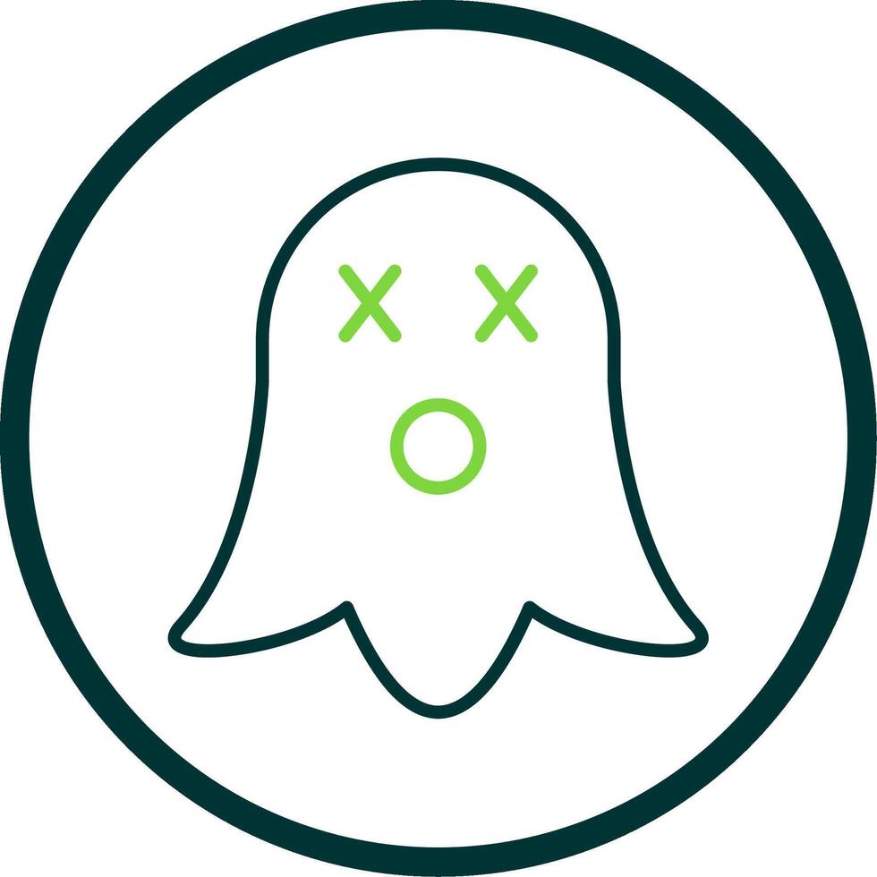 Ghost Line Circle Icon Design vector