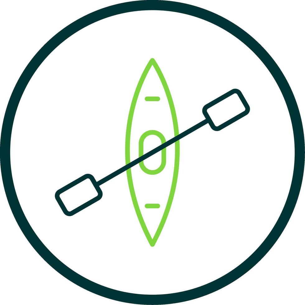 Canoe Line Circle Icon Design vector