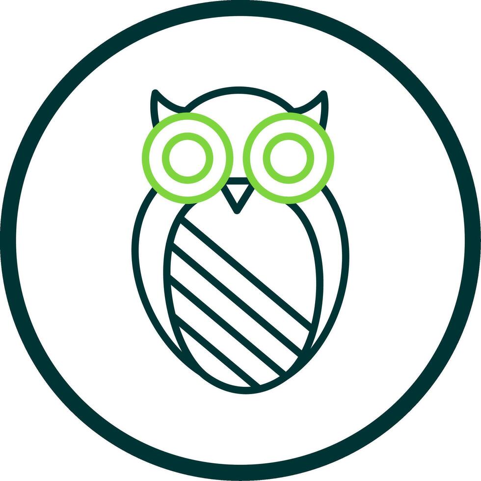 Owl Line Circle Icon Design vector