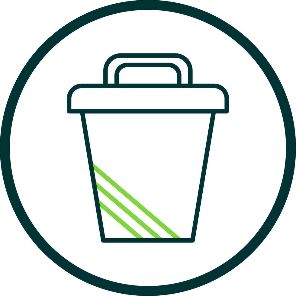 Trash Can Line Circle Icon Design vector