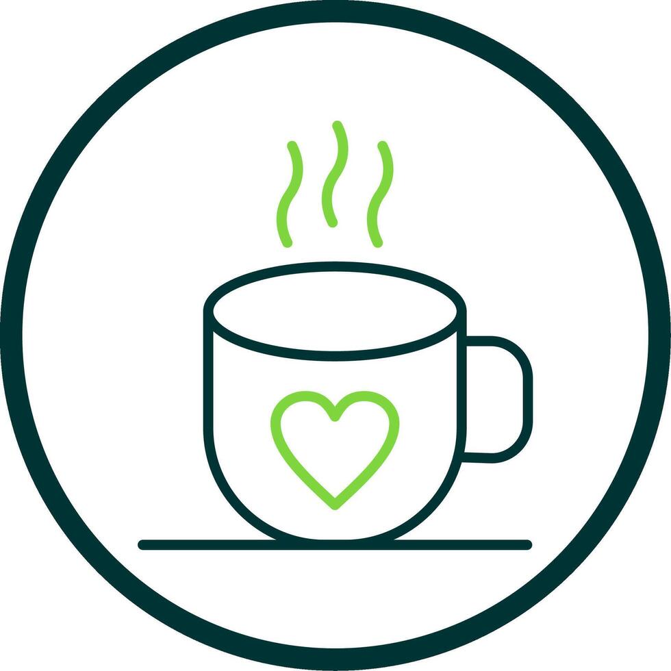 Coffee Line Circle Icon Design vector