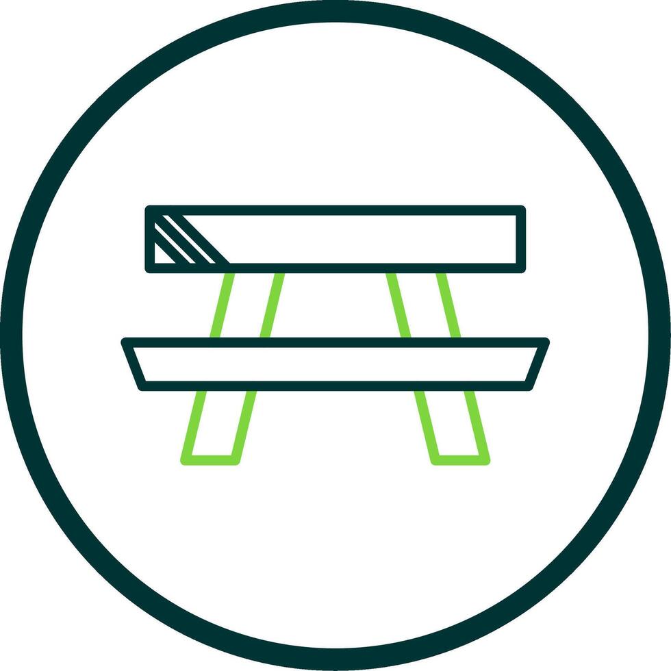 Picnic Table Line Circle Icon Design vector