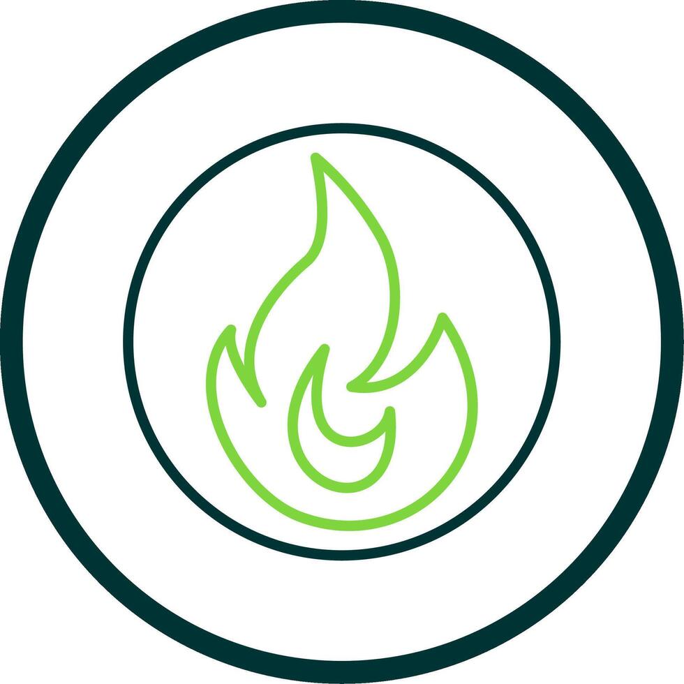 Fire Line Circle Icon Design vector