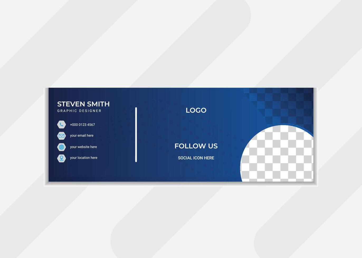 email signature design template with combination shape. modern signature design. vector
