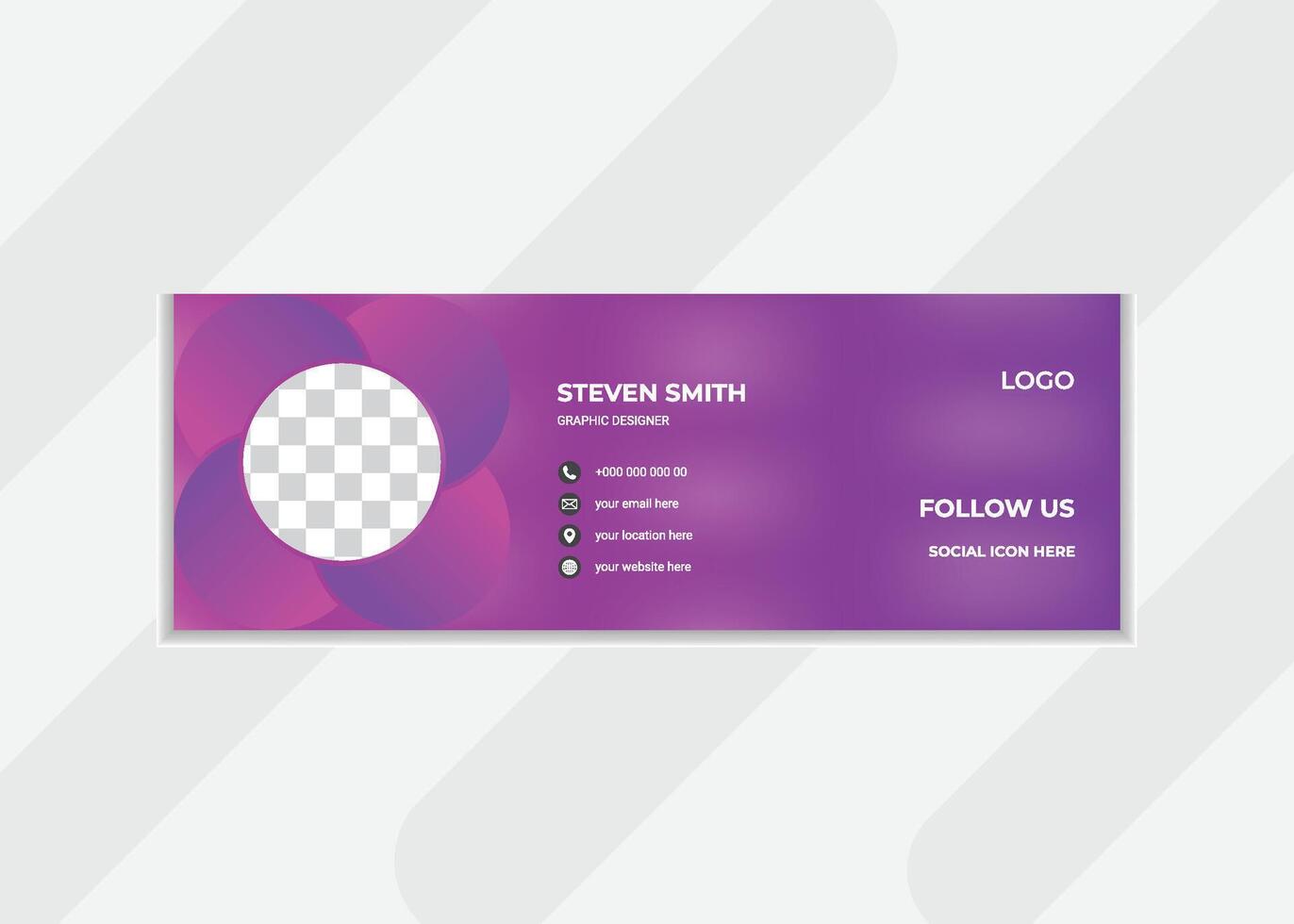 email signature design template with combination shape. modern signature design. vector