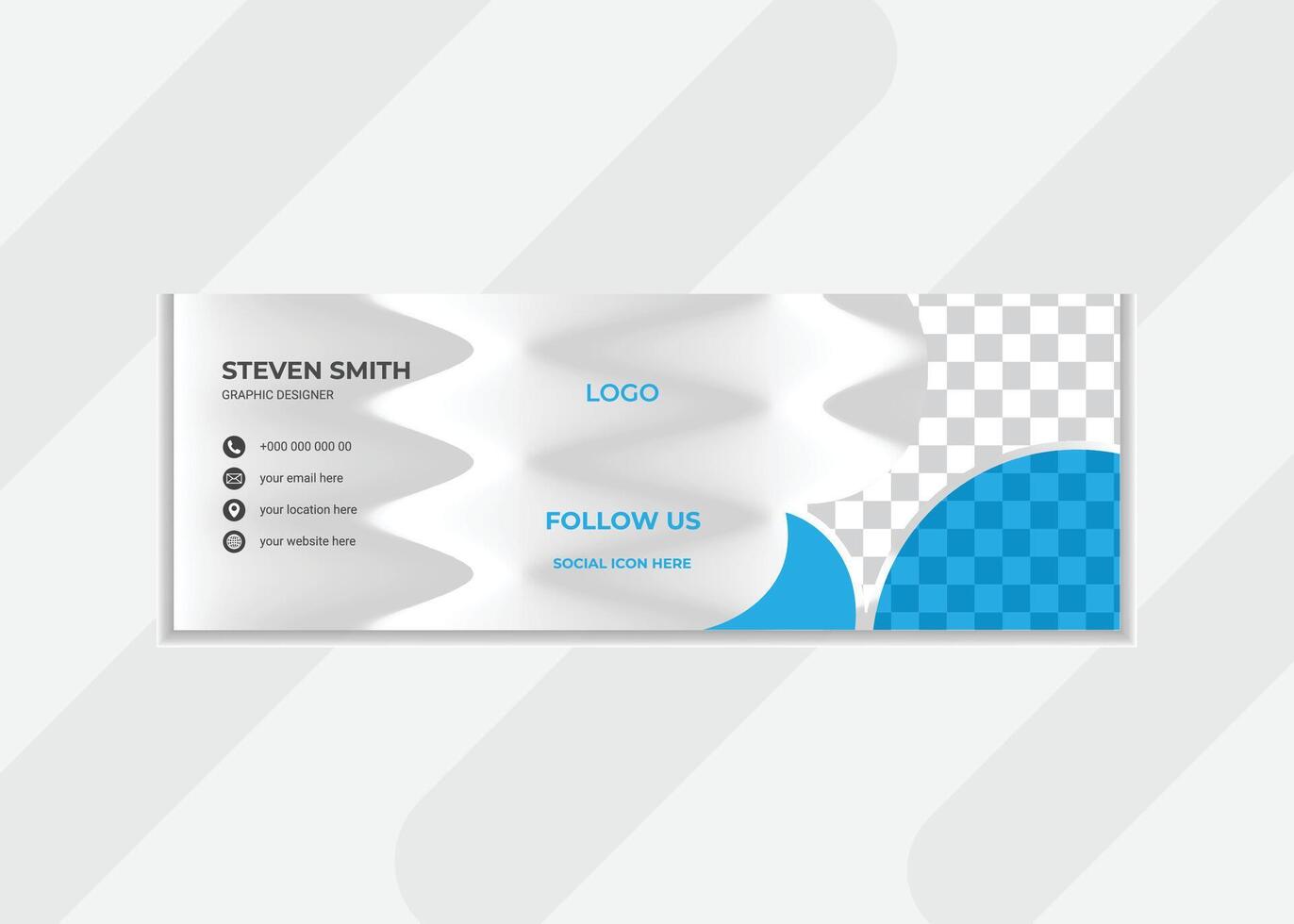 email signature design template with combination shape. modern signature design. vector