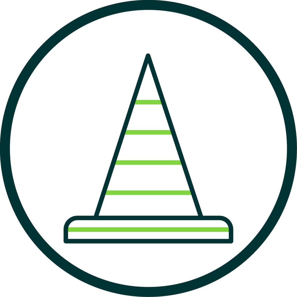 Traffic Cone Line Circle Icon Design vector