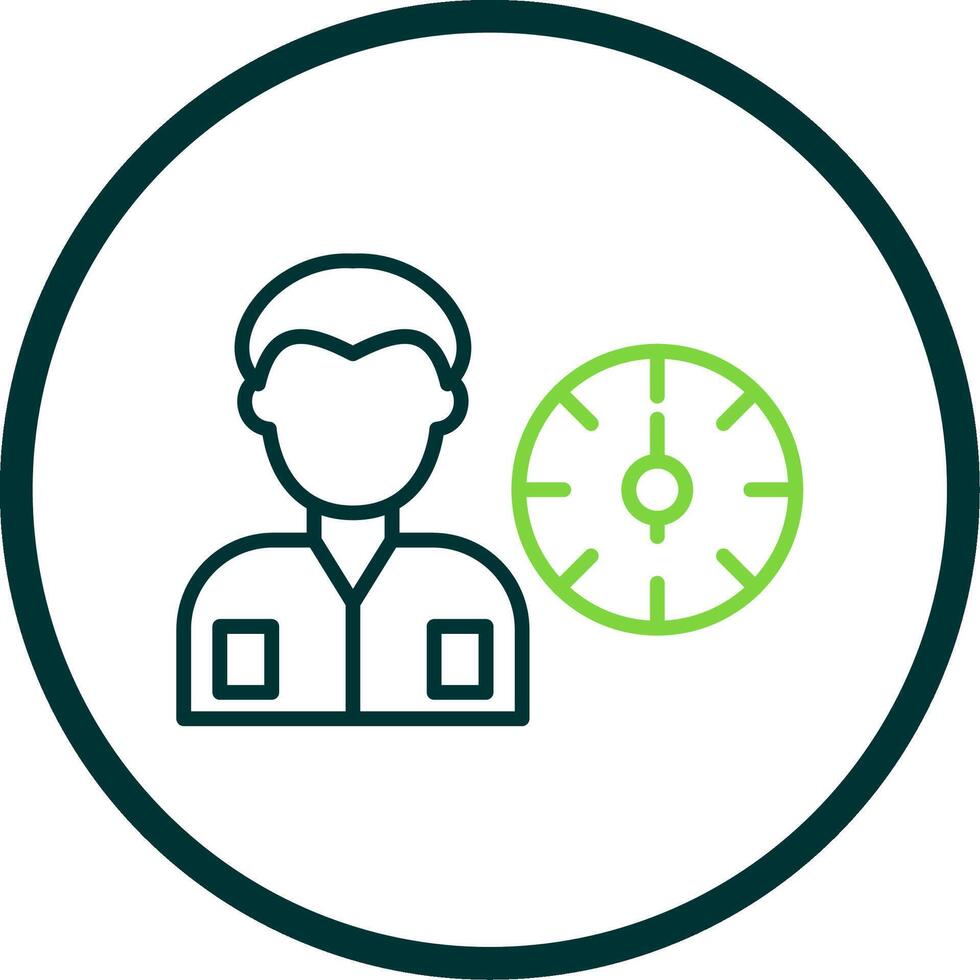 Working Hours Line Circle Icon Design vector