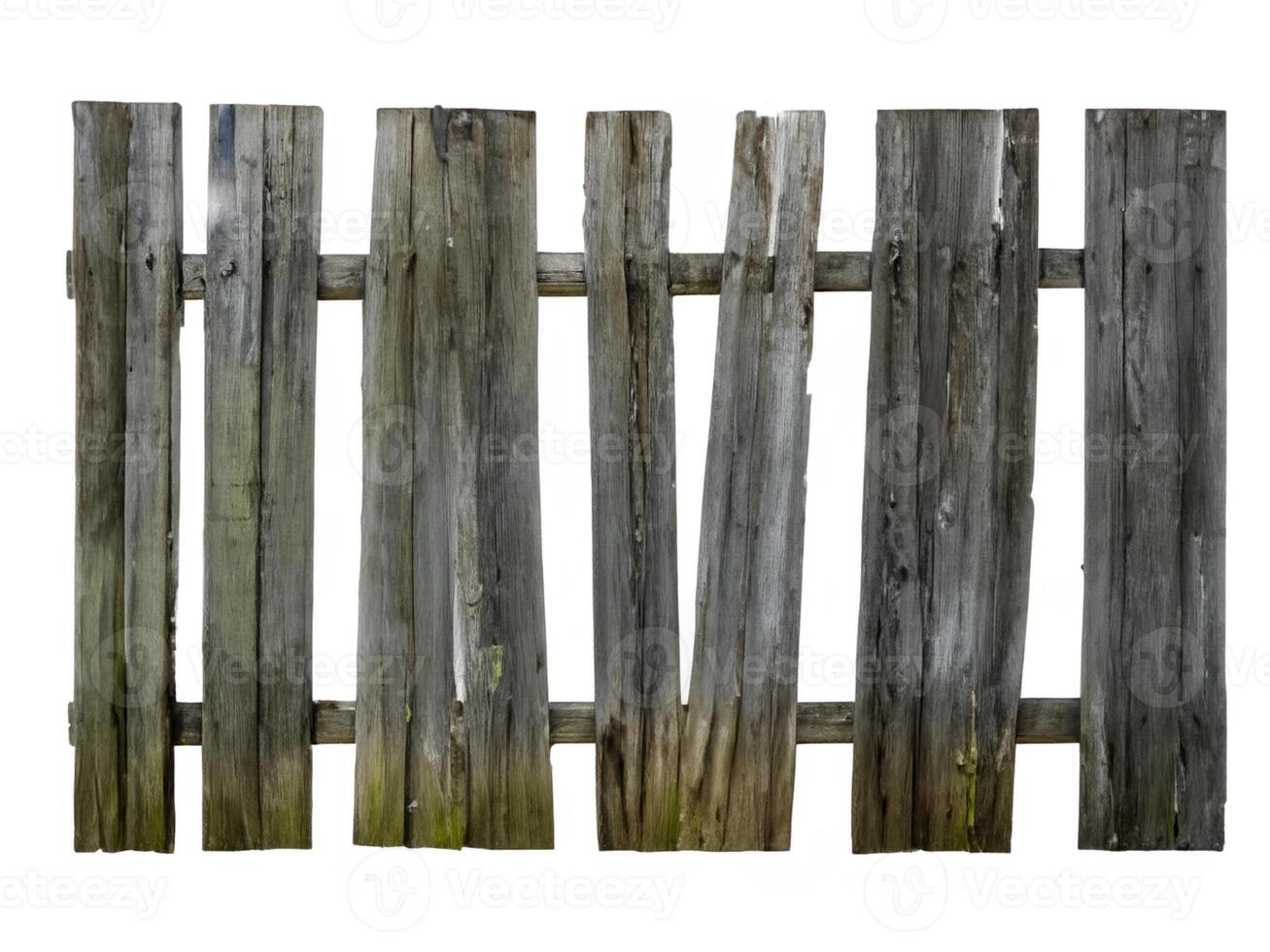 old wooden fence isolated on white. photo