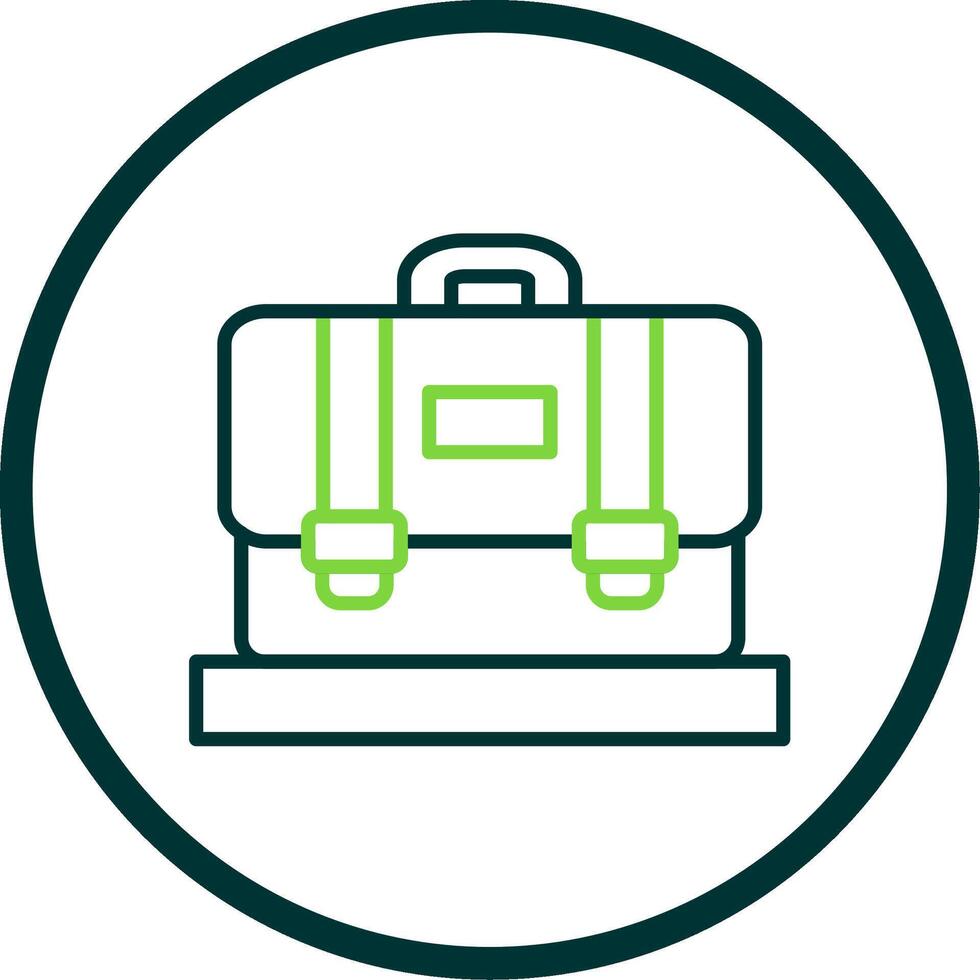 Suitcase Line Circle Icon Design vector