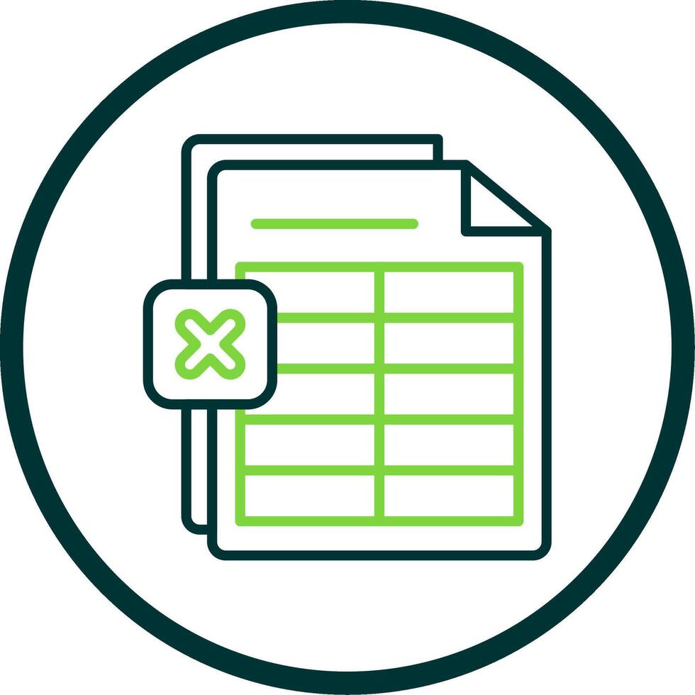 Excel Line Circle Icon Design vector