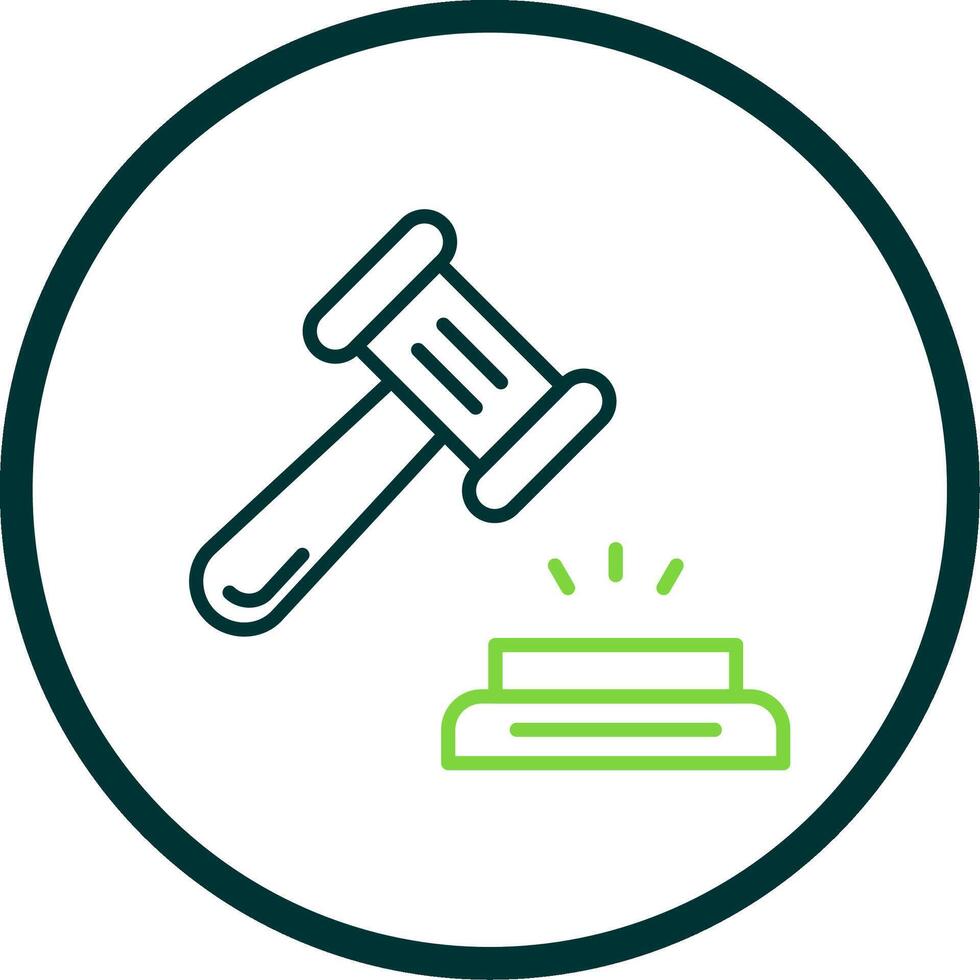 Hammer Line Circle Icon Design vector