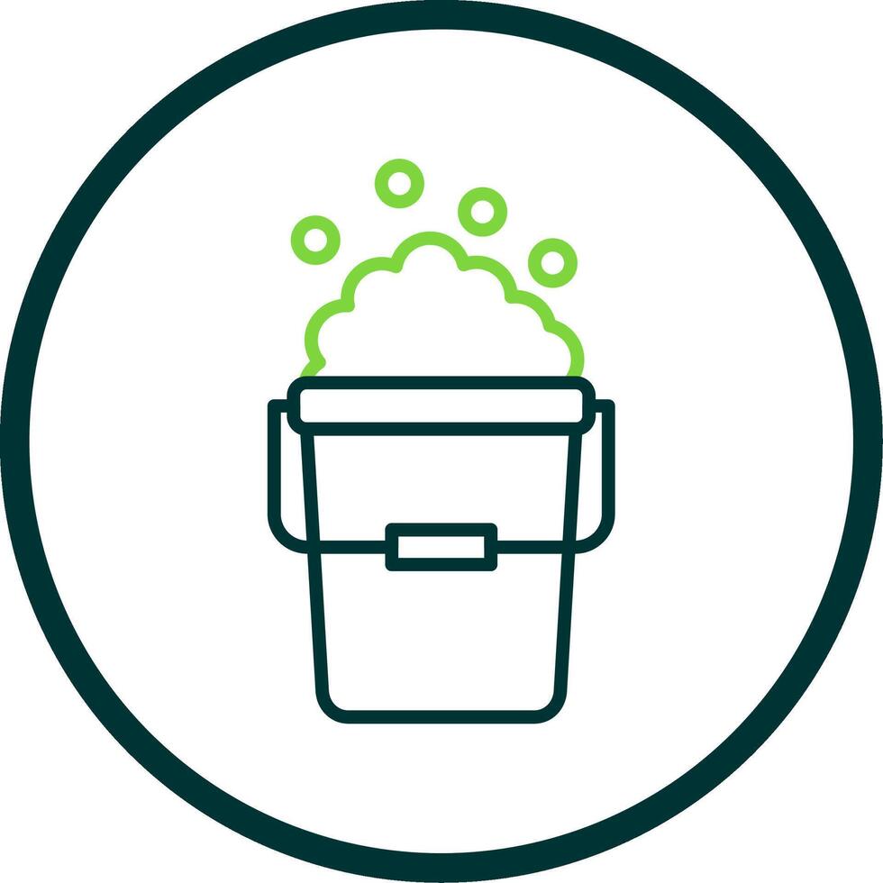 Bucket Line Circle Icon Design vector