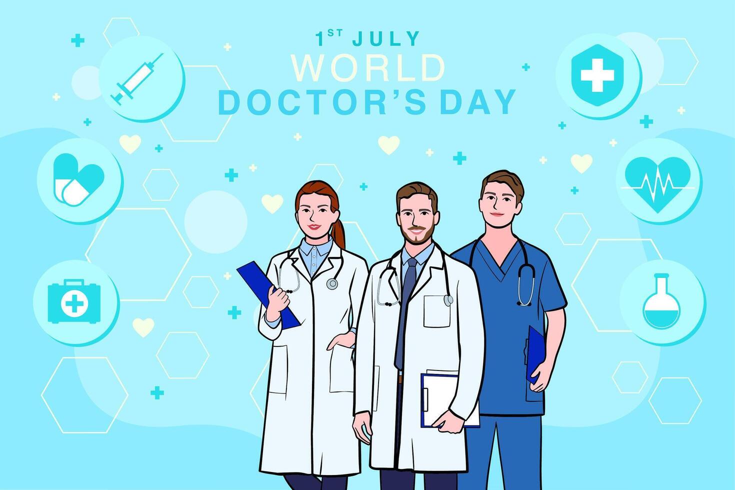 banner of National Doctors Day. vector