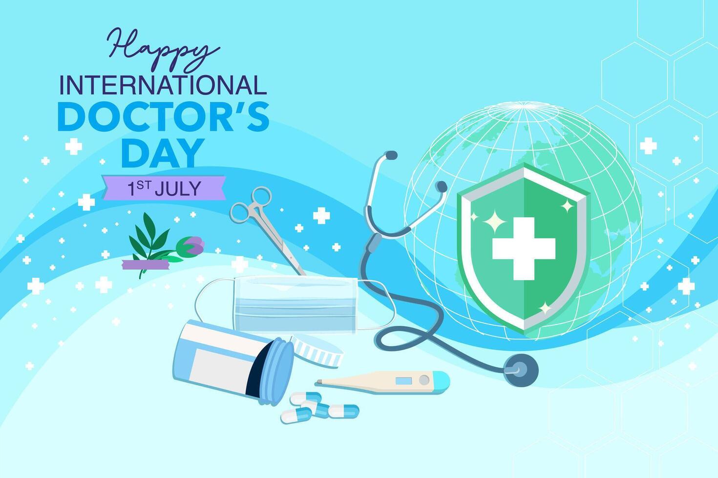banner of National Doctors Day. vector
