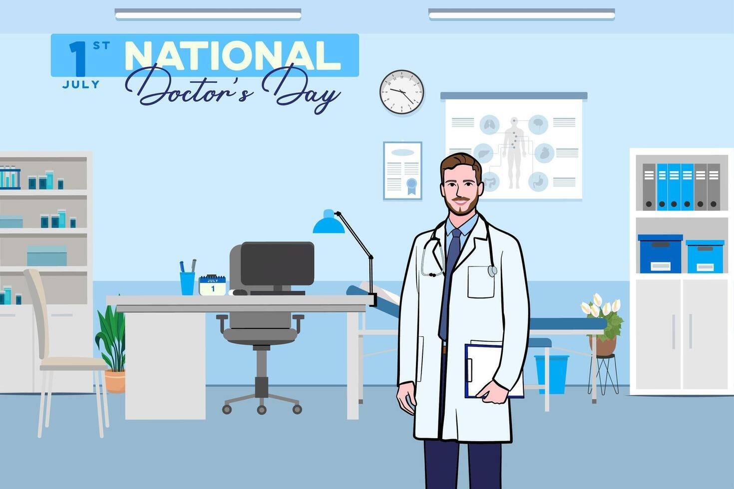 banner of National Doctors Day. vector