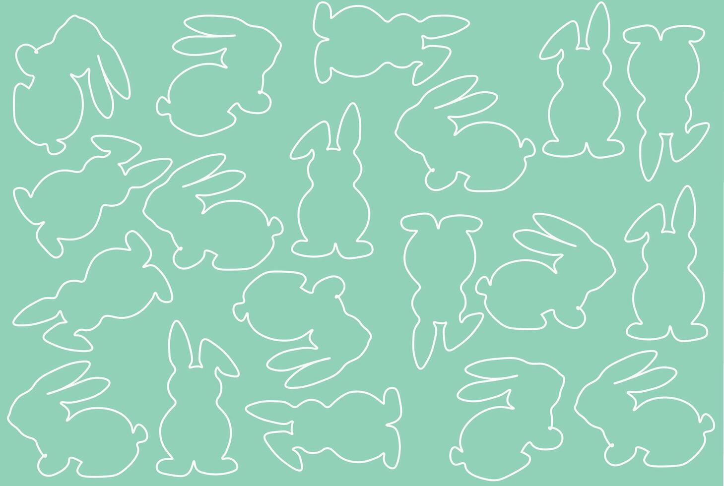 Cute seamless Easter pattern with bunnies on a light green background. Suitable for cards, banners, wrapping paper, textiles and wallpapers vector