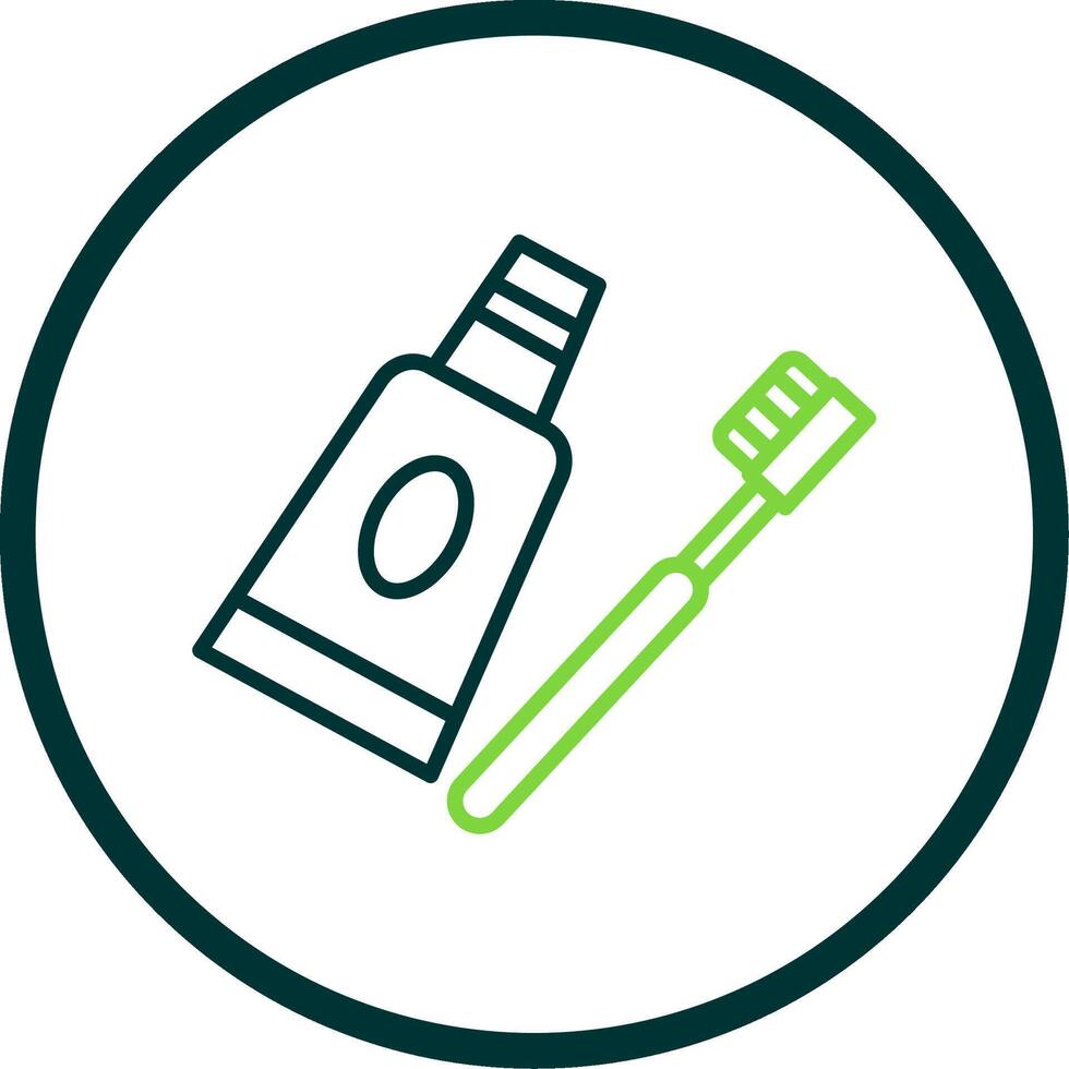 Toothpaste Line Circle Icon Design vector