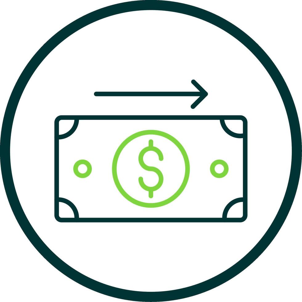 Send Money Line Circle Icon Design vector