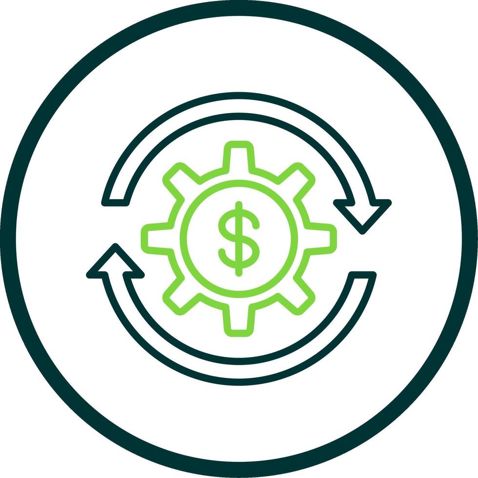 Money Management Line Circle Icon Design vector