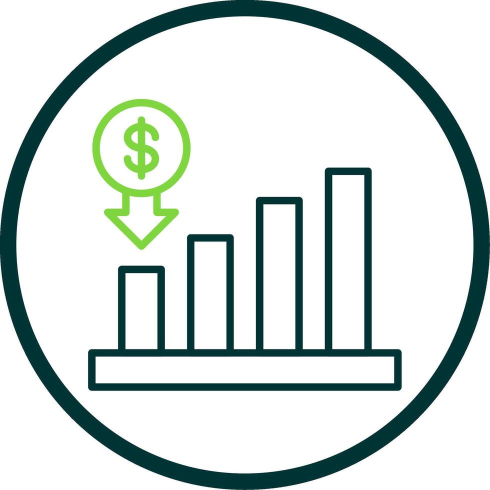 Interest Rate Line Circle Icon Design vector
