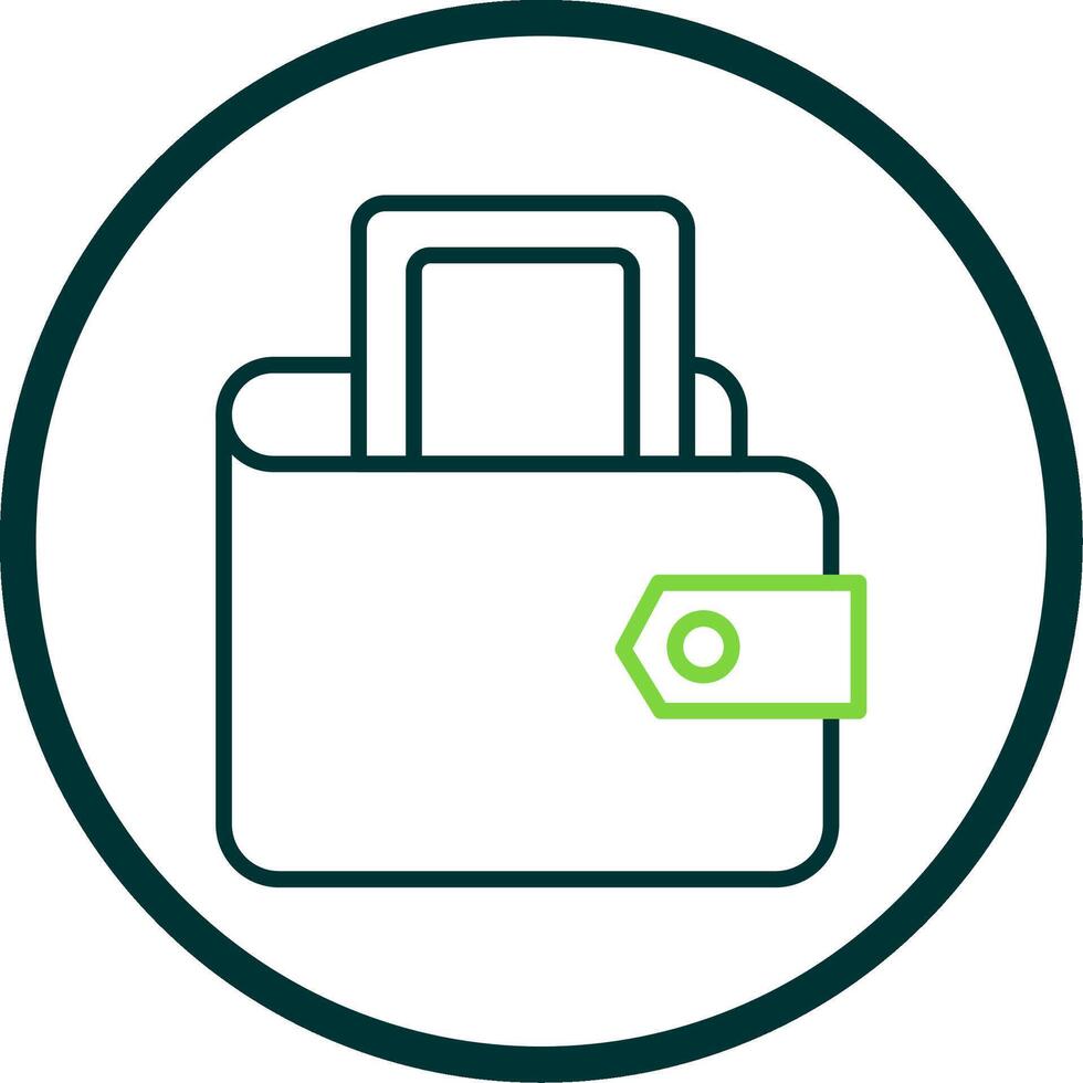 Digital Wallet Line Circle Icon Design vector