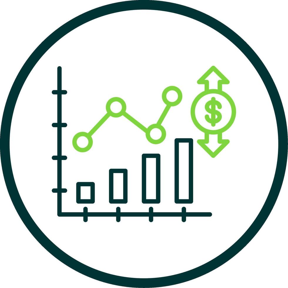 Market Fluctuation Line Circle Icon Design vector